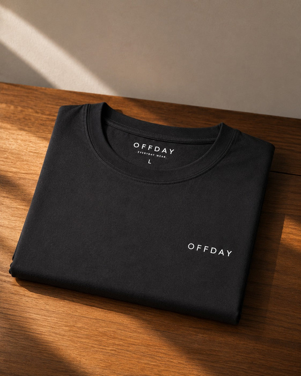 offday Classic Tee in Black, folded