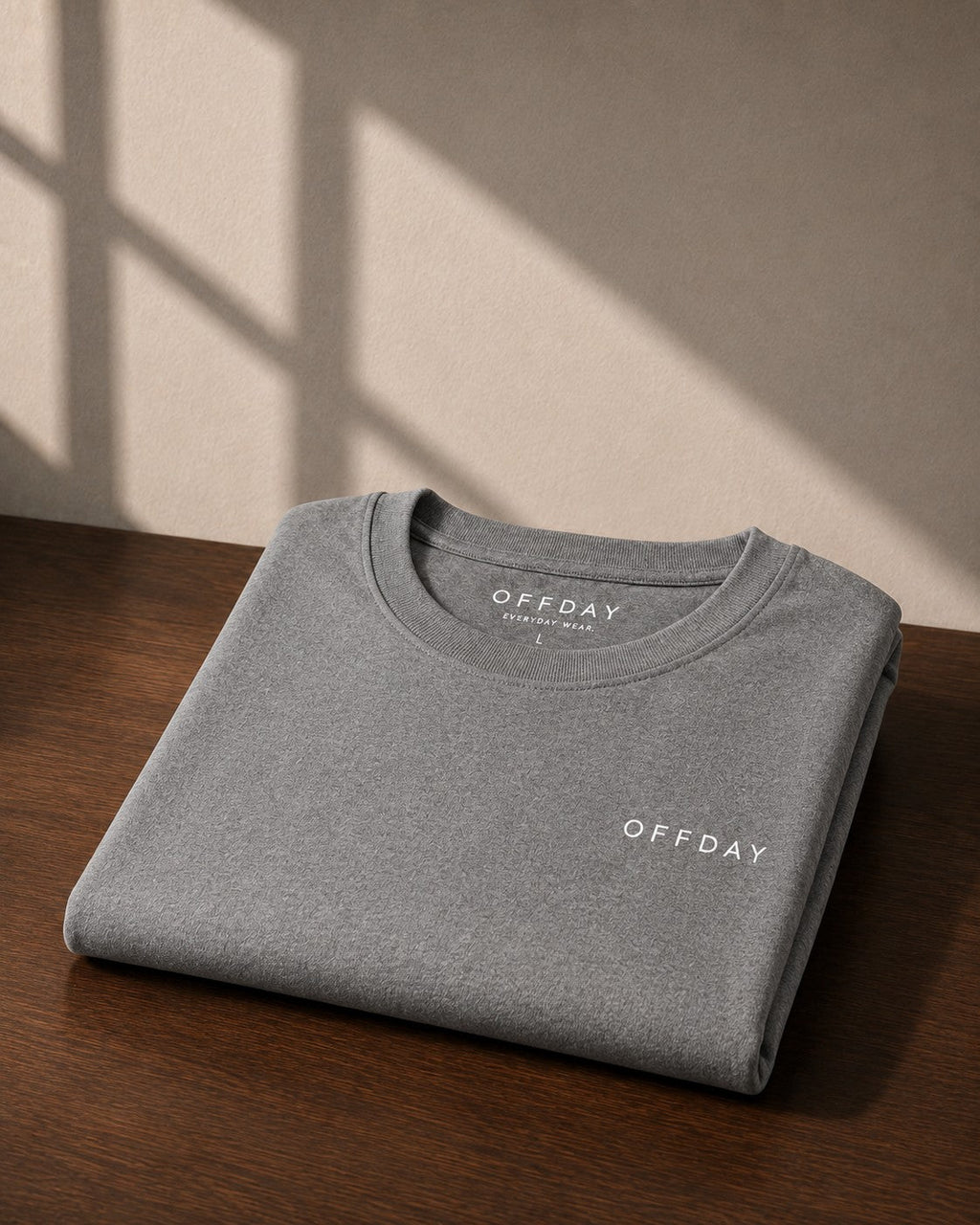offday Classic Tee in Gray, folded