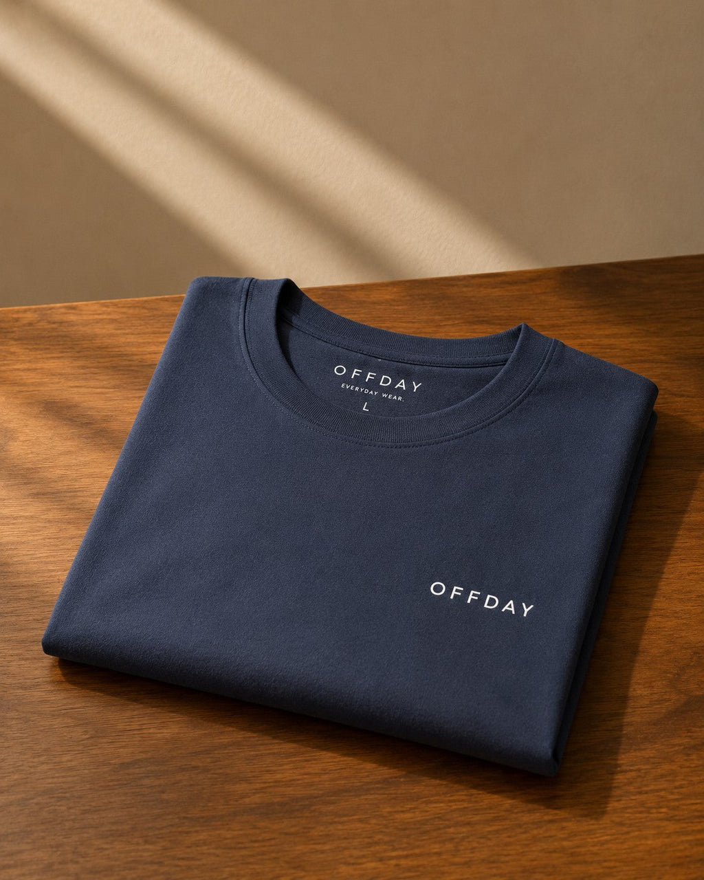 offday Classic Tee in Navy Blue, folded